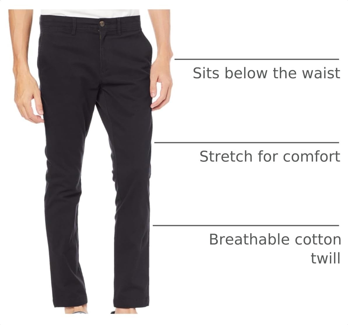 image:imageAmazon Essentials Mens Casual Stretch Chino PantBlack
