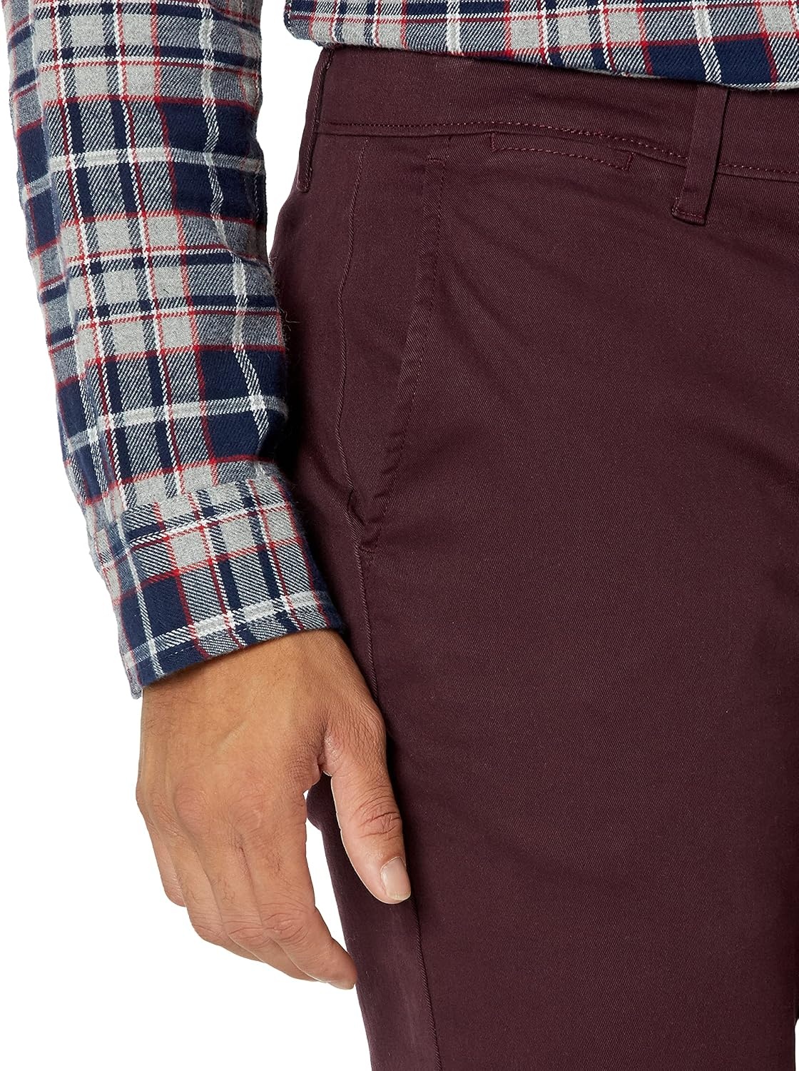 image:imageAmazon Essentials Mens Casual Stretch Chino PantBurgundy