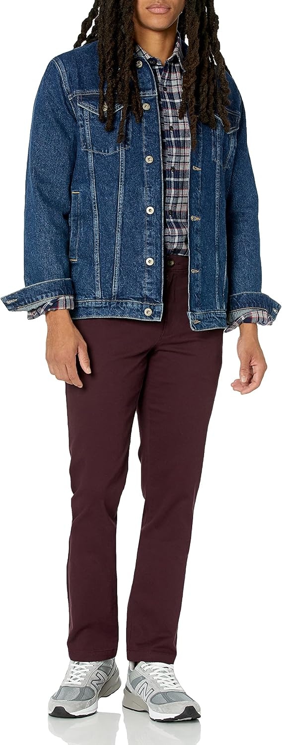 image:imageAmazon Essentials Mens Casual Stretch Chino PantBurgundy
