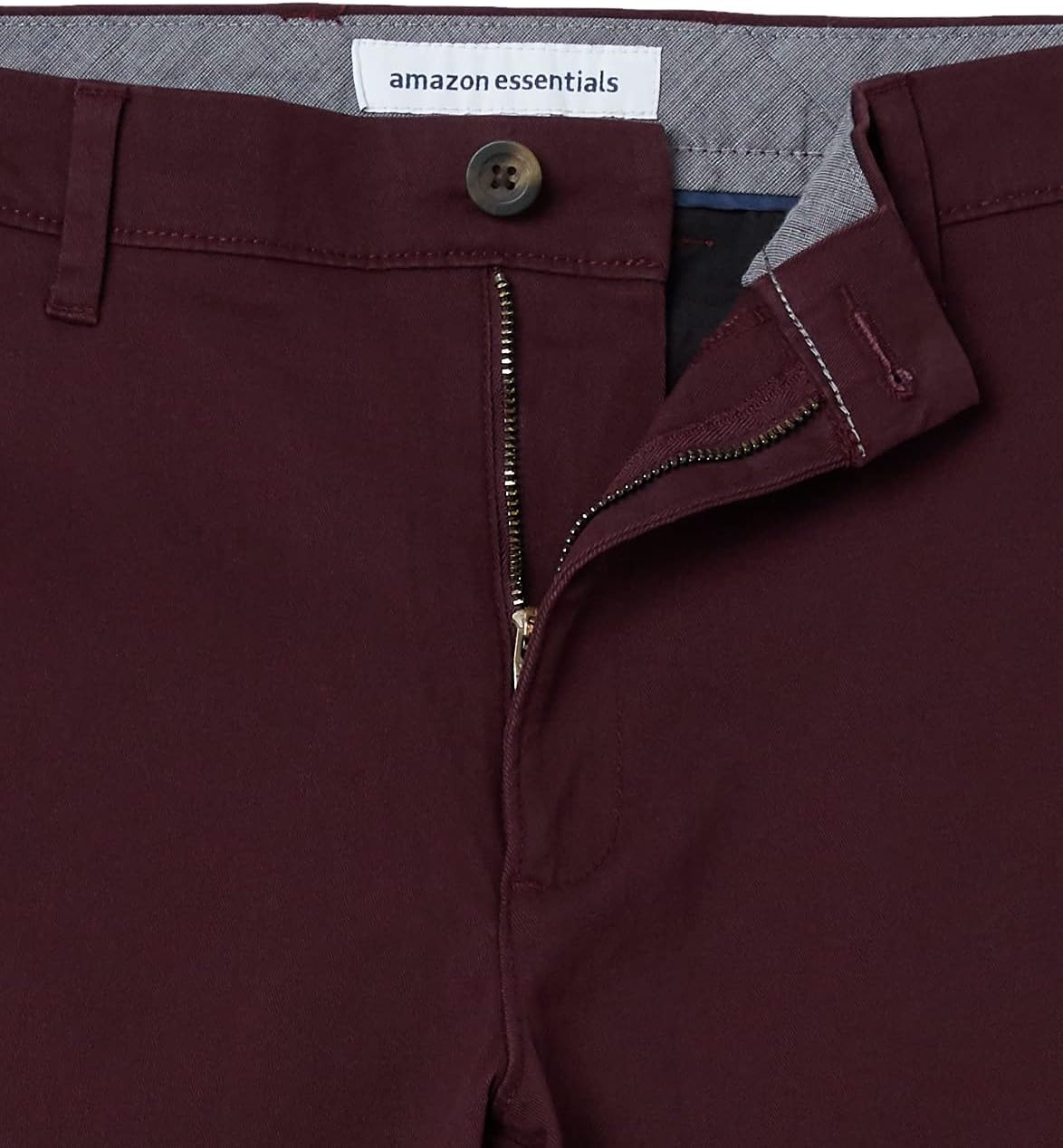 image:imageAmazon Essentials Mens Casual Stretch Chino PantBurgundy