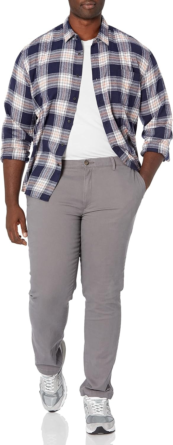 image:imageAmazon Essentials Mens Casual Stretch Chino PantDark Grey