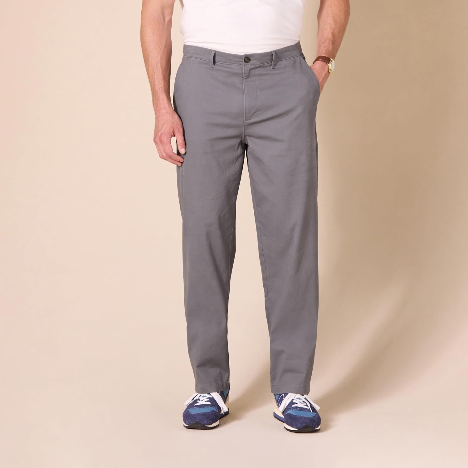 image:imageAmazon Essentials Mens Casual Stretch Chino PantDark Grey