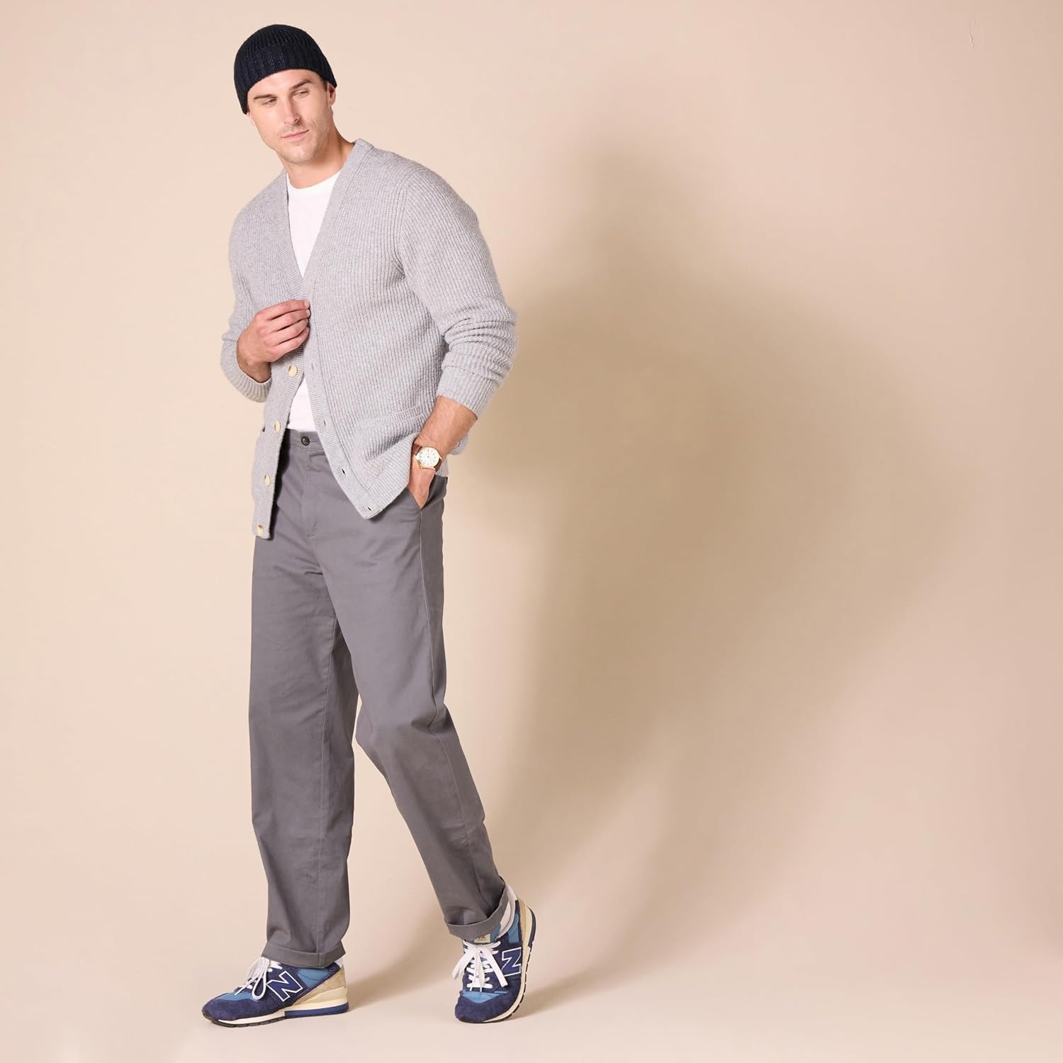 image:imageAmazon Essentials Mens Casual Stretch Chino PantDark Grey