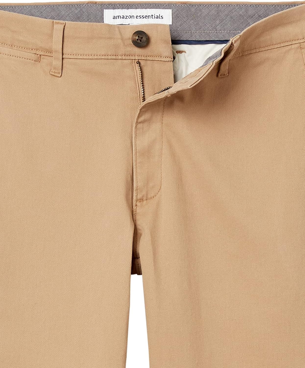 image:imageAmazon Essentials Mens Casual Stretch Chino PantDark Khaki