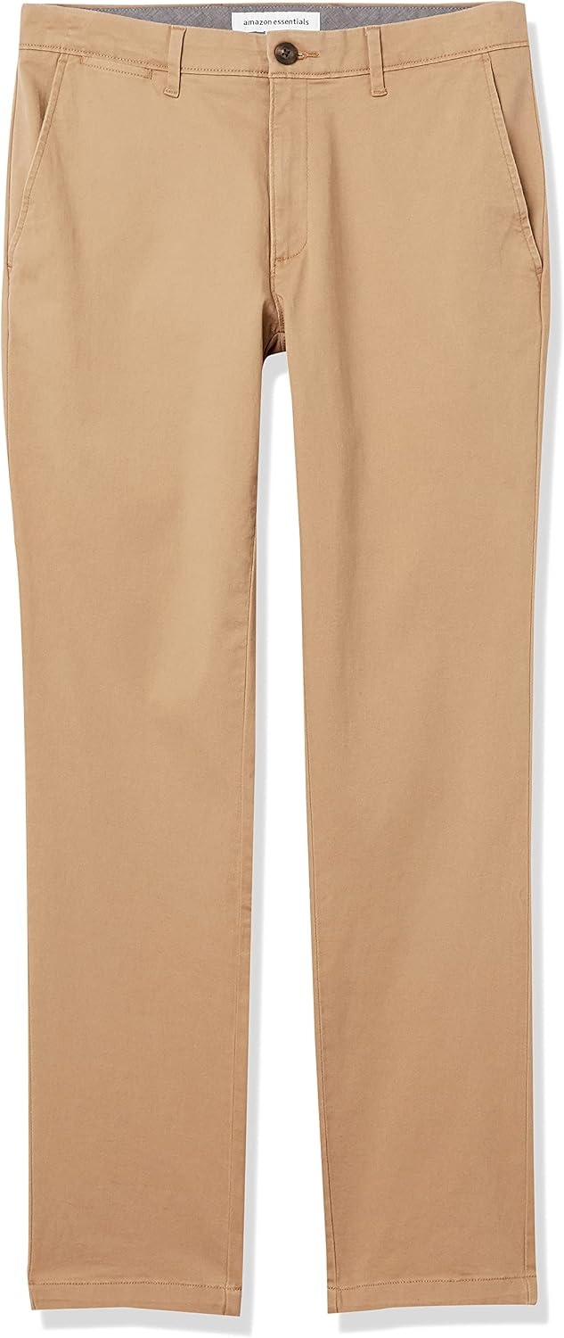 image:imageAmazon Essentials Mens Casual Stretch Chino PantDark Khaki