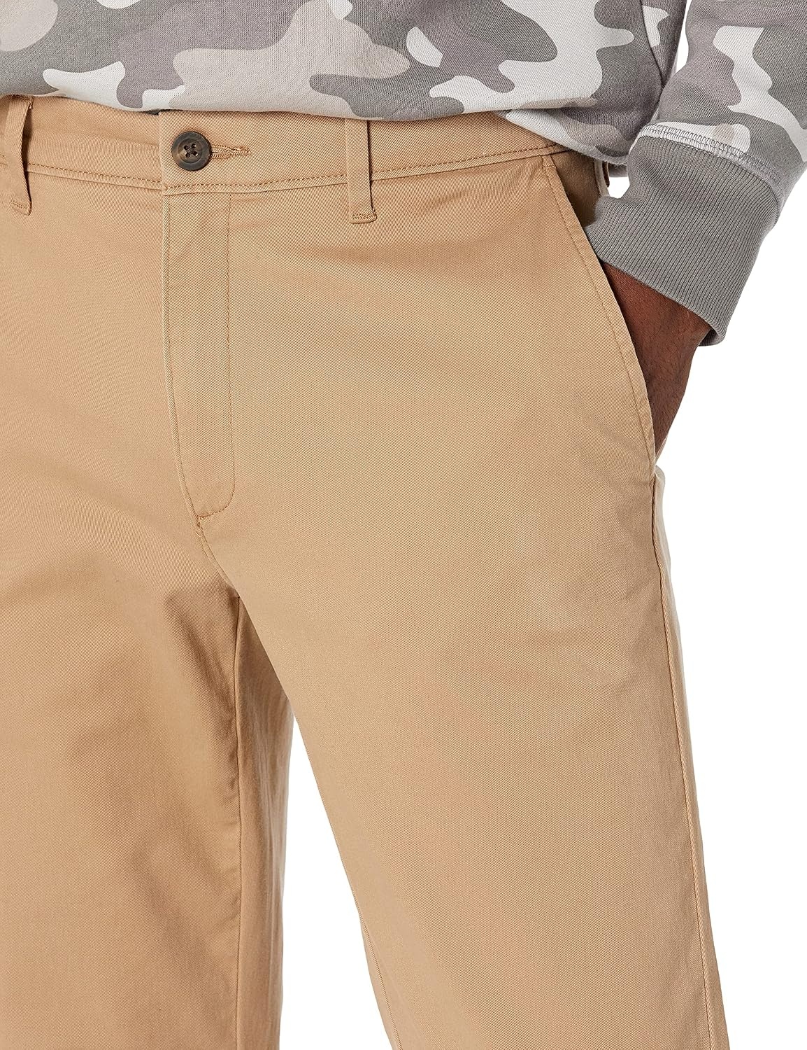 image:imageAmazon Essentials Mens Casual Stretch Chino PantDark Khaki