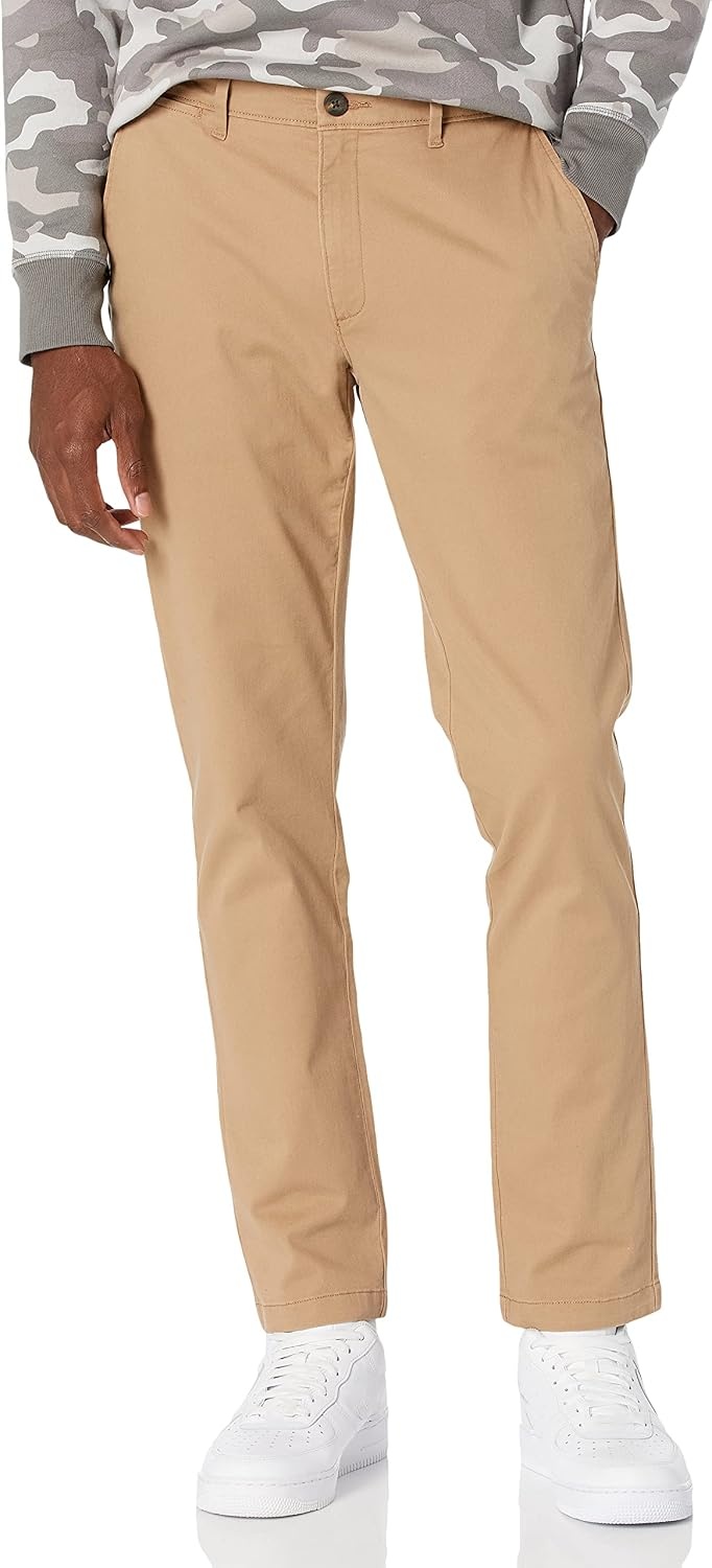 image:imageAmazon Essentials Mens Casual Stretch Chino PantDark Khaki