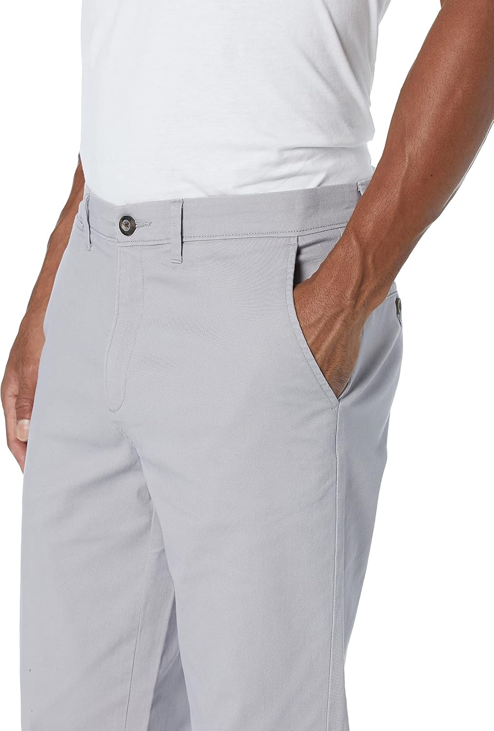 image:imageAmazon Essentials Mens Casual Stretch Chino PantLight Grey