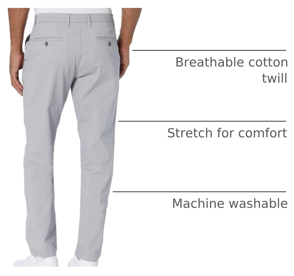 image:imageAmazon Essentials Mens Casual Stretch Chino PantLight Grey