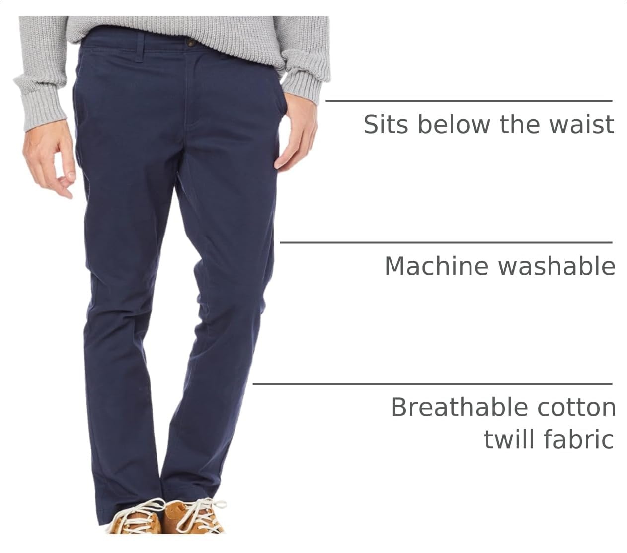 image:imageAmazon Essentials Mens Casual Stretch Chino PantNavy
