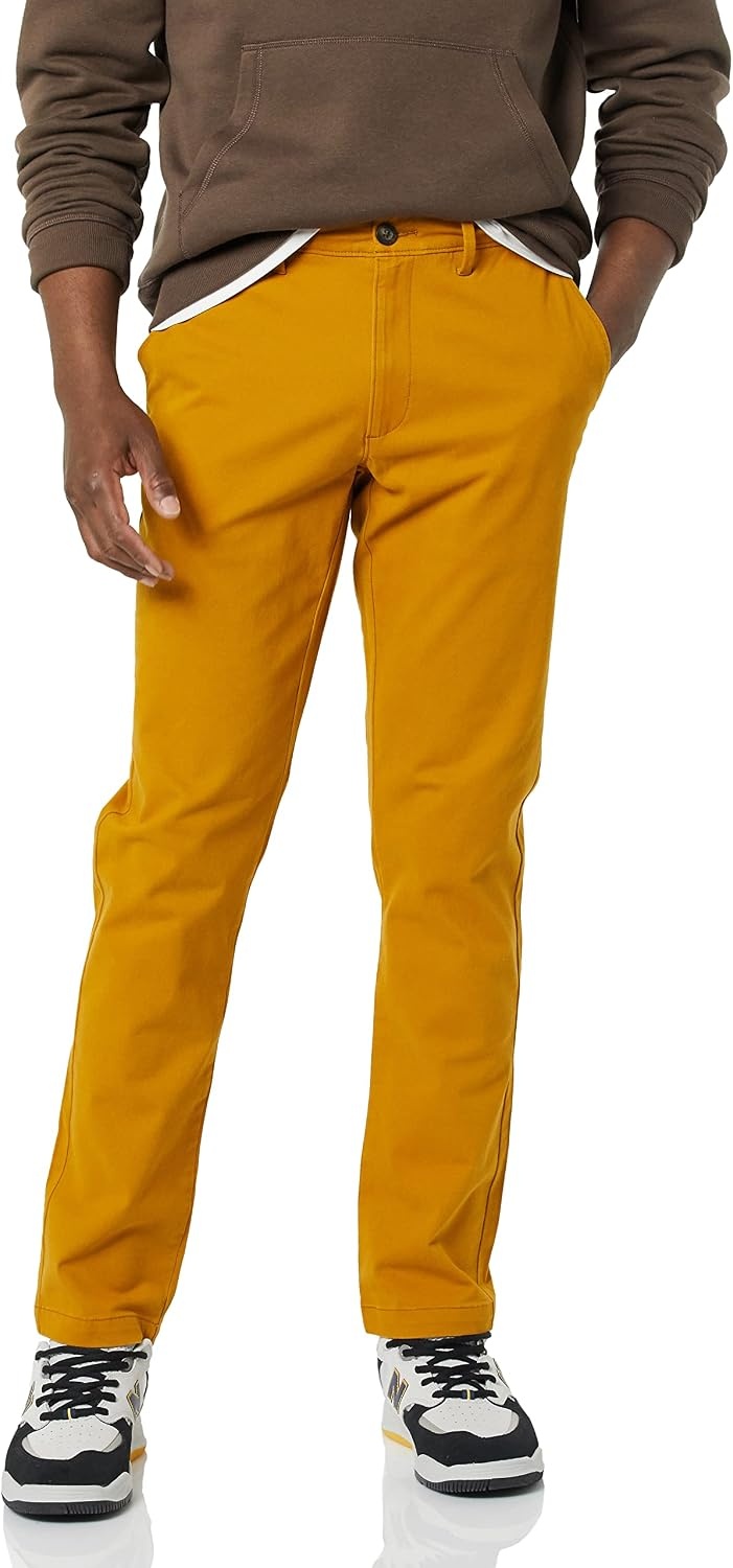 image:imageAmazon Essentials Mens Casual Stretch Chino PantNutmeg