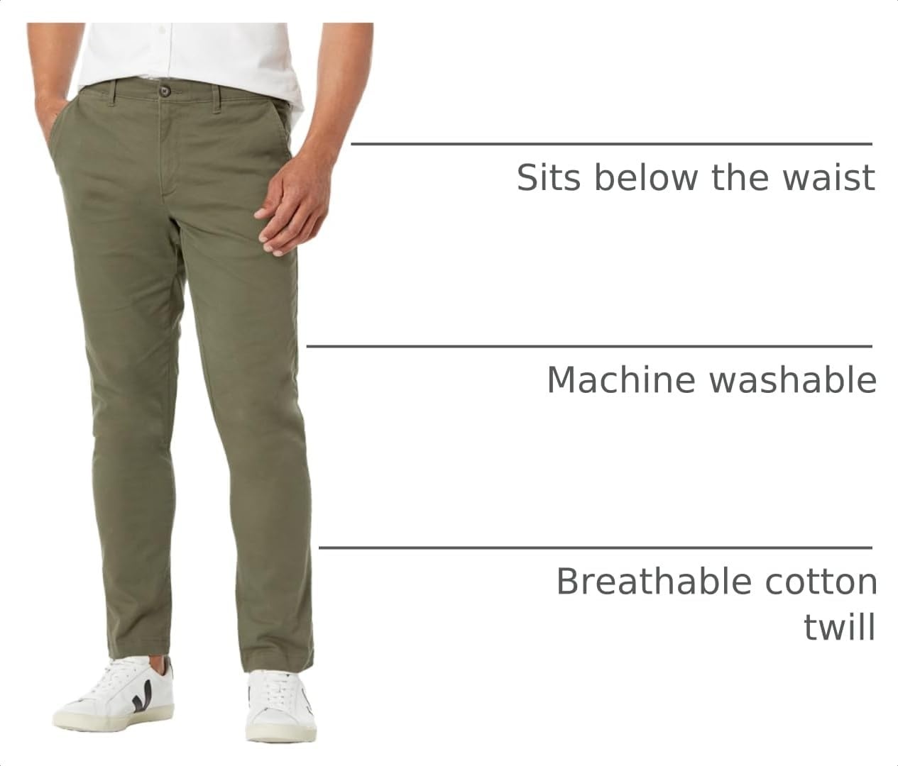 image:imageAmazon Essentials Mens Casual Stretch Chino PantOlive