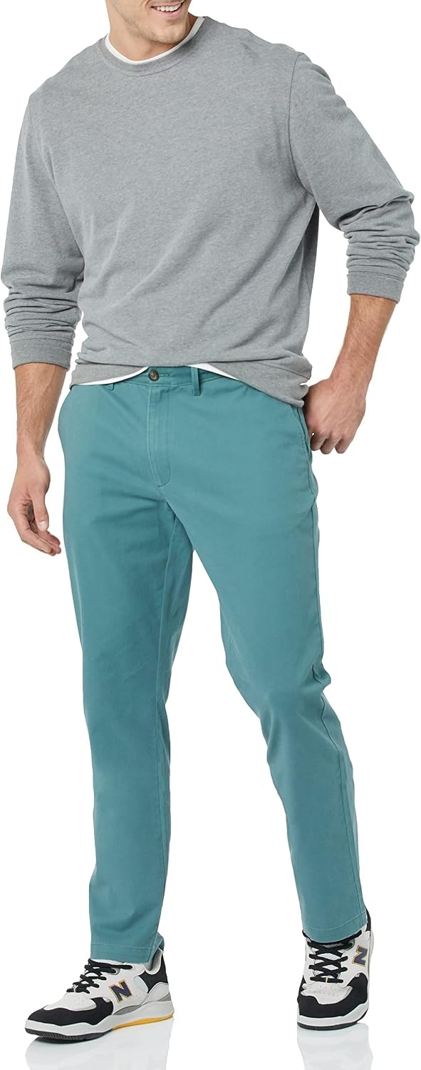 image:imageAmazon Essentials Mens Casual Stretch Chino PantSage Green