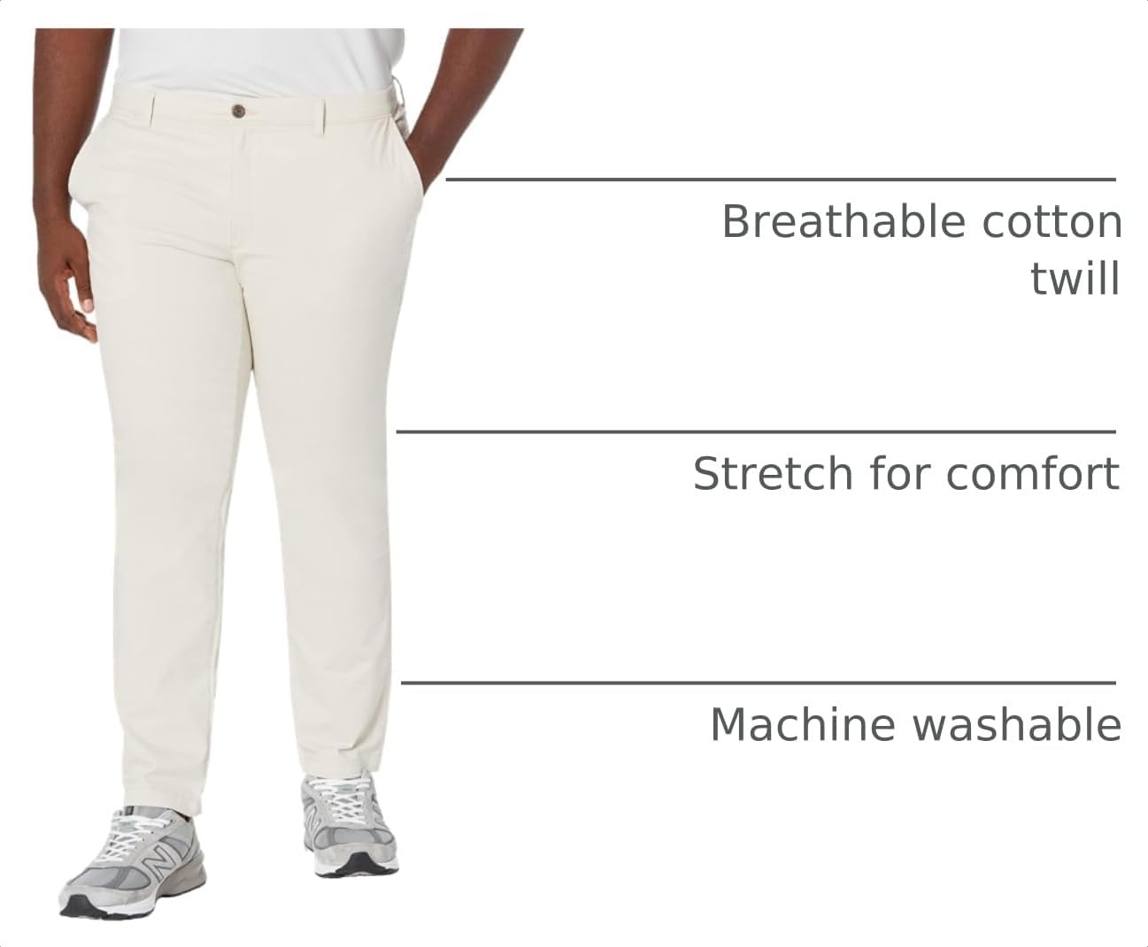 image:imageAmazon Essentials Mens Casual Stretch Chino PantStone