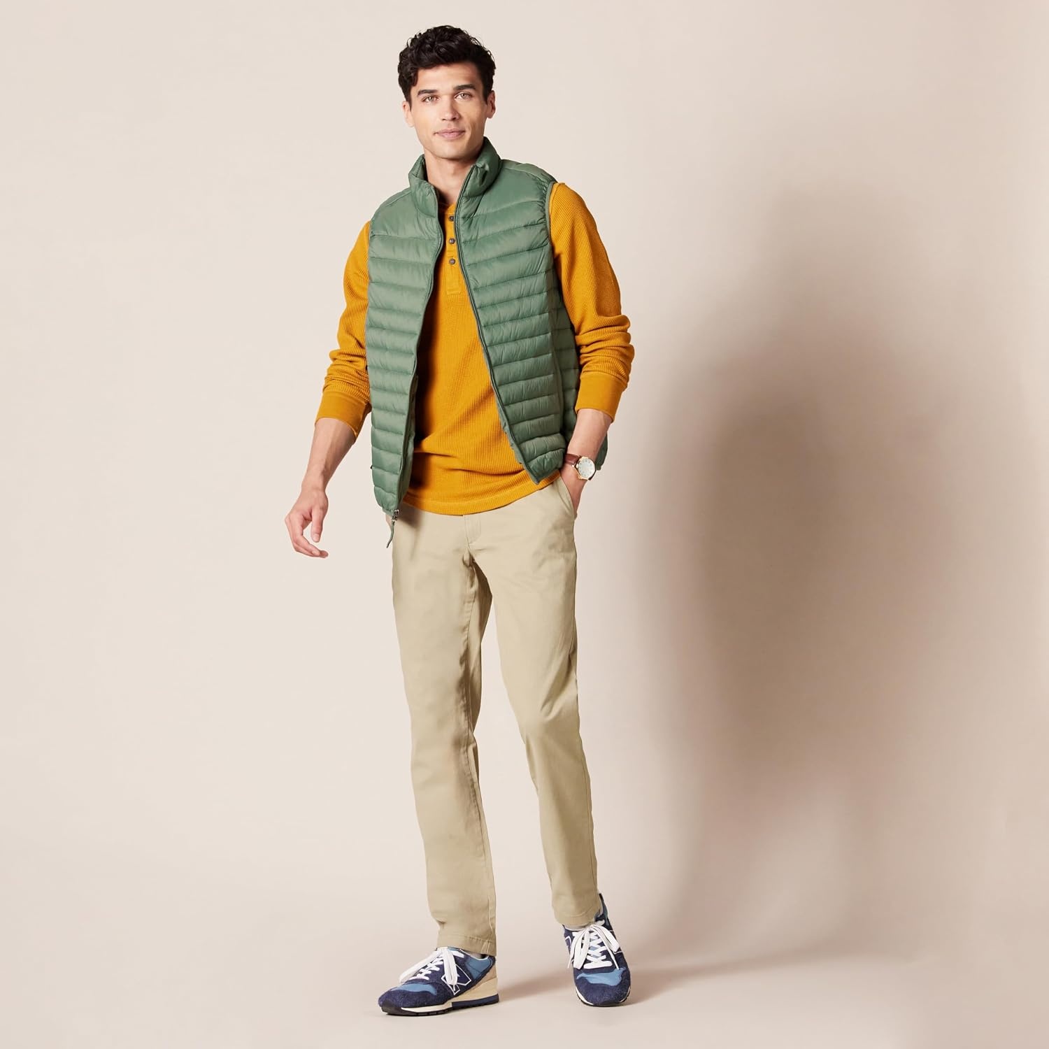 image:imageAmazon Essentials Mens Casual Stretch Chino PantTan
