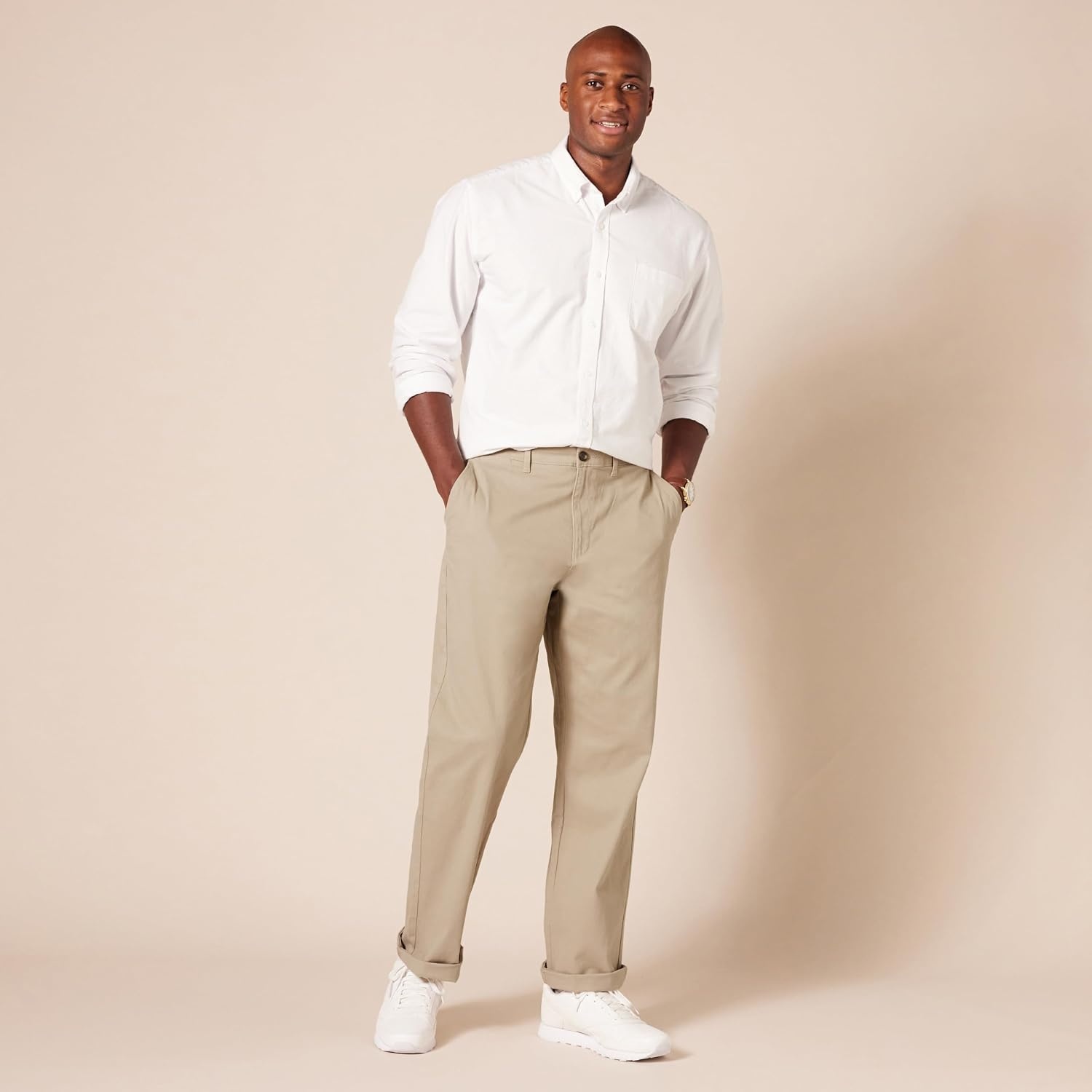 image:imageAmazon Essentials Mens Casual Stretch Chino PantTan
