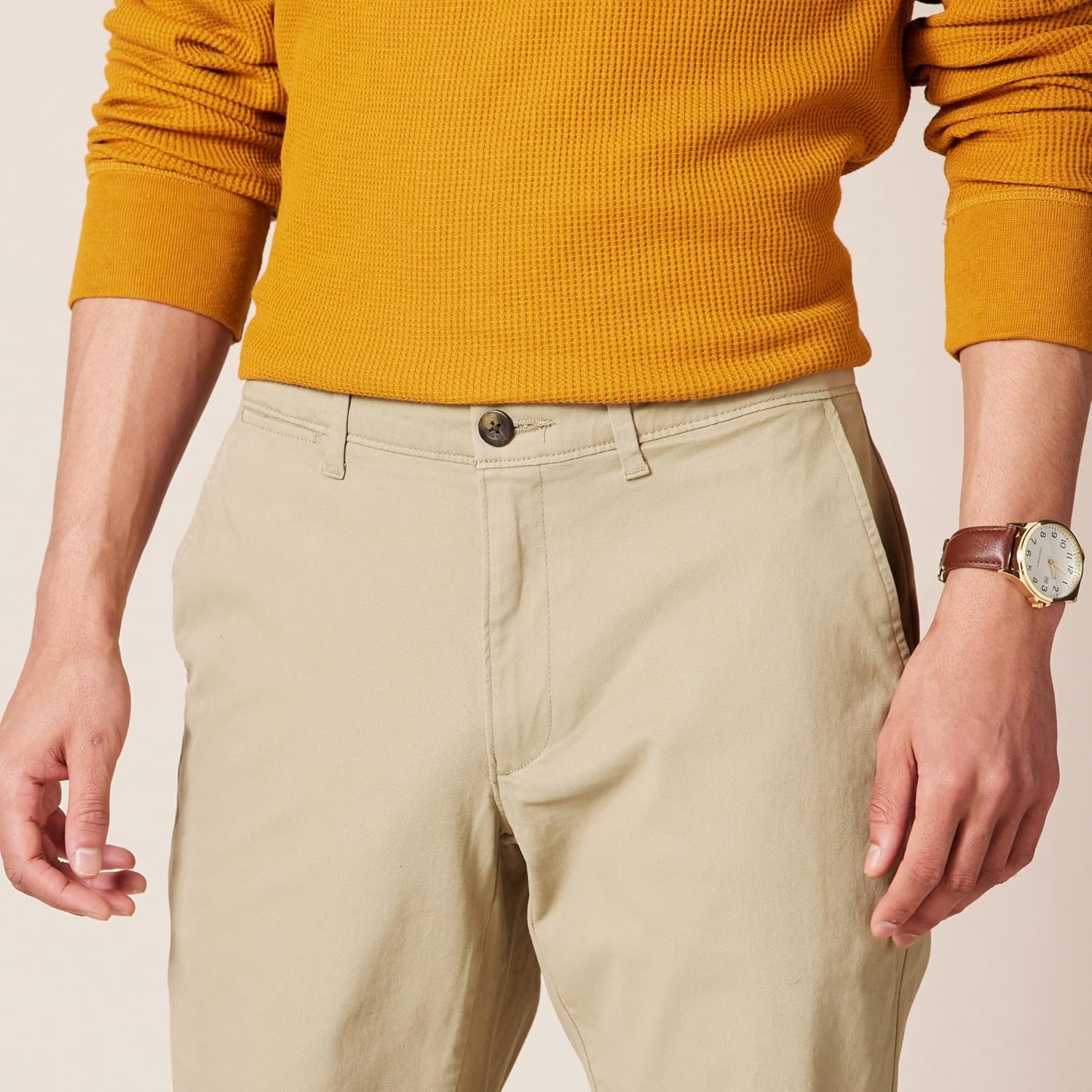 image:imageAmazon Essentials Mens Casual Stretch Chino PantTan