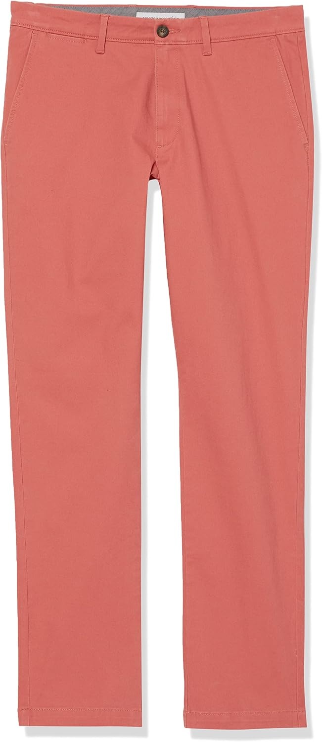image:imageAmazon Essentials Mens Casual Stretch Chino PantWashed Red