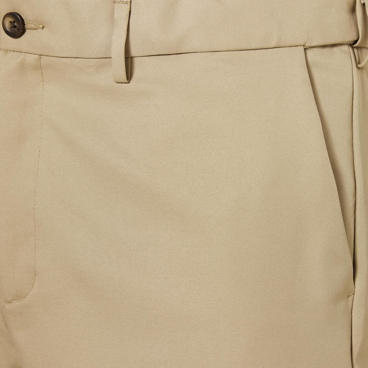 image:imageAmazon Essentials Mens ClassicFit ExpandableWaist FlatFront Dress PantsKhaki Brown