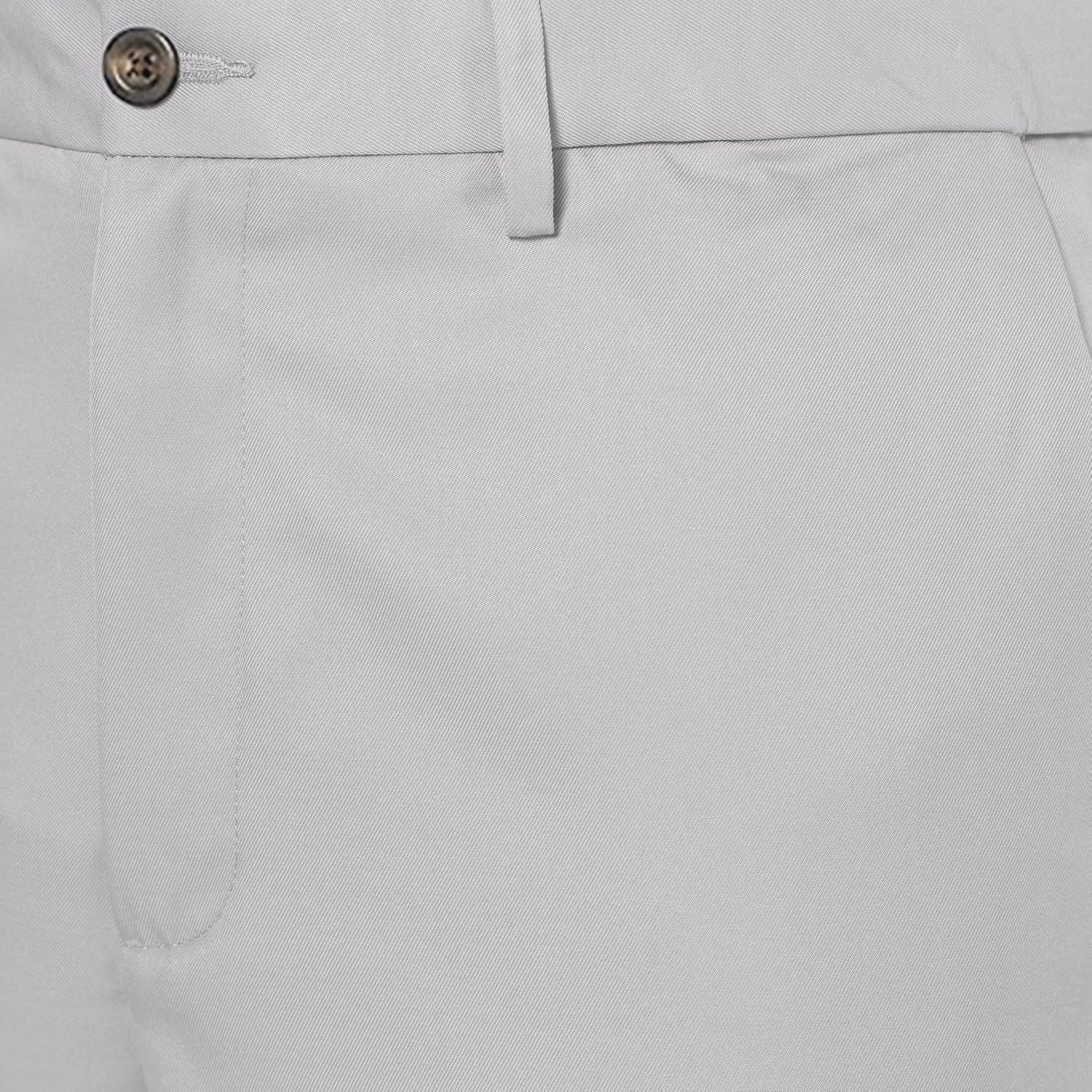 image:imageAmazon Essentials Mens ClassicFit ExpandableWaist FlatFront Dress PantsLight Grey