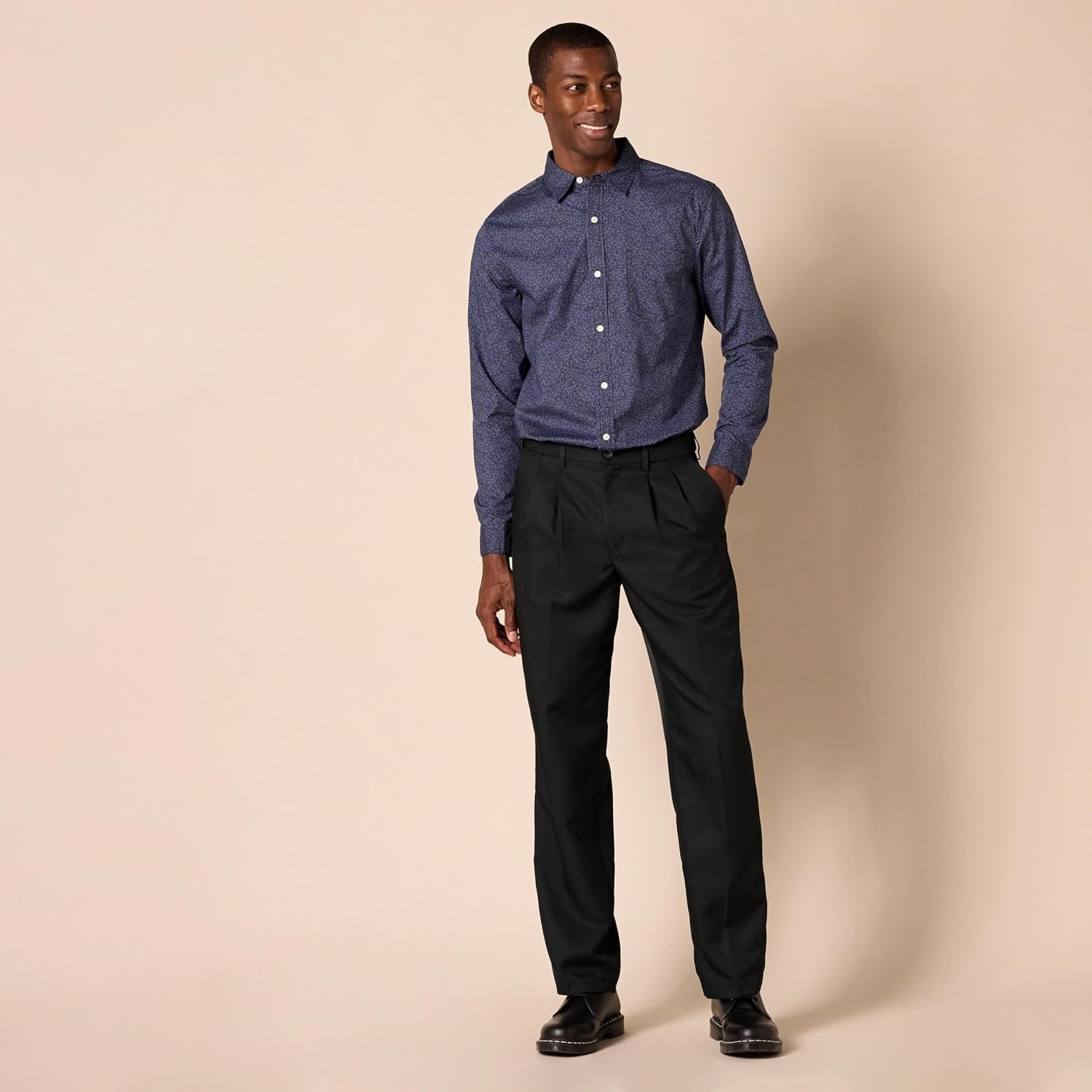 image:imageAmazon Essentials Mens ClassicFit Pleated Dress Pants Available in Big amp TallBlack
