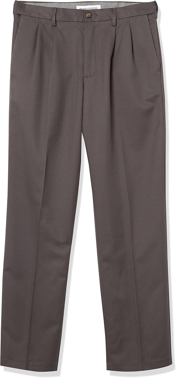 image:imageAmazon Essentials Mens ClassicFit Pleated Dress Pants Available in Big amp TallDark Grey