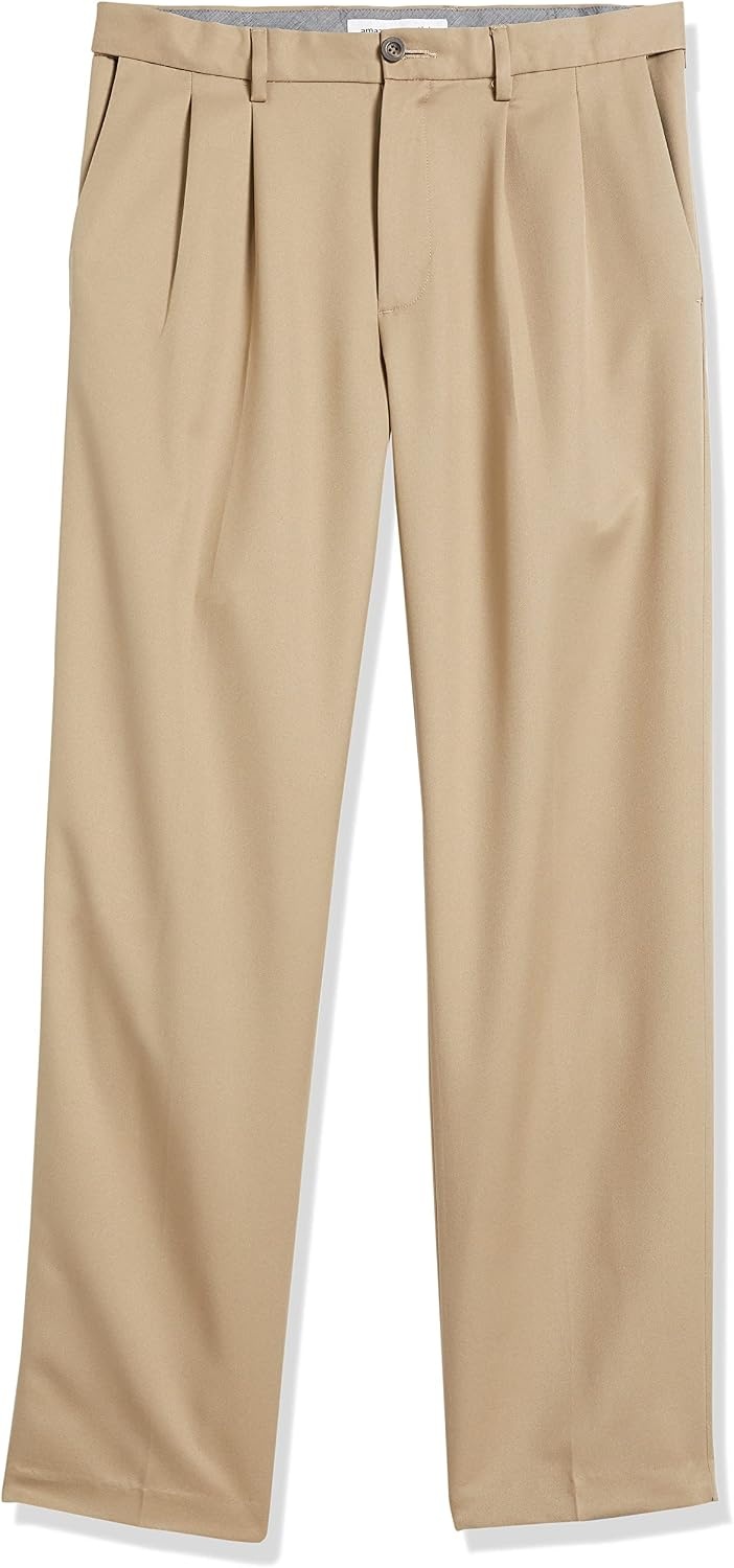 image:imageAmazon Essentials Mens ClassicFit Pleated Dress Pants Available in Big amp TallKhaki
