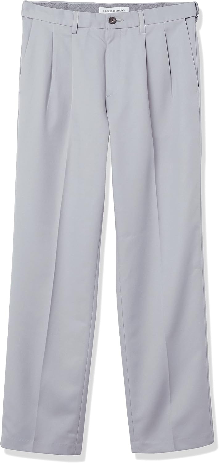 image:imageAmazon Essentials Mens ClassicFit Pleated Dress Pants Available in Big amp TallLight Grey