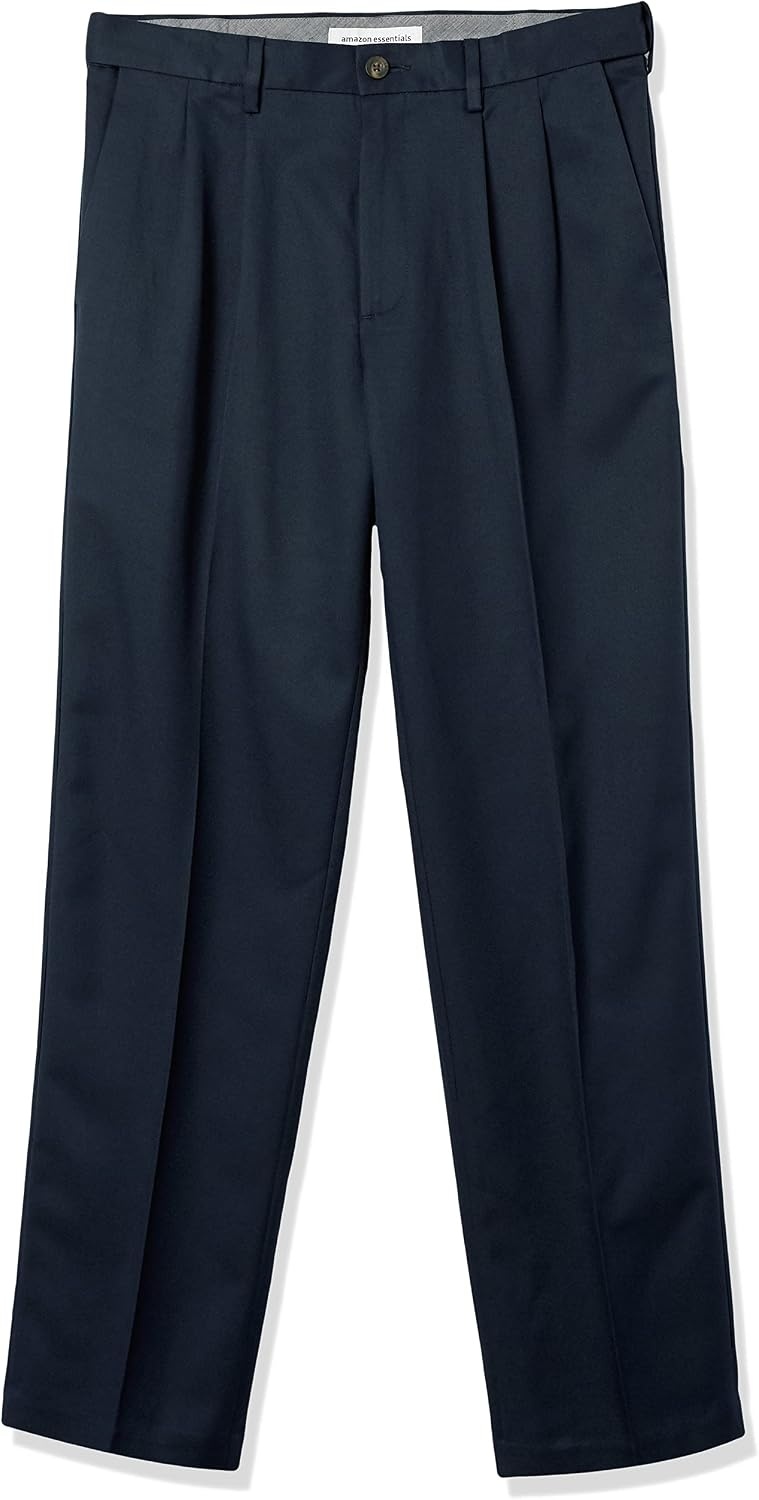 image:imageAmazon Essentials Mens ClassicFit Pleated Dress Pants Available in Big amp TallNavy