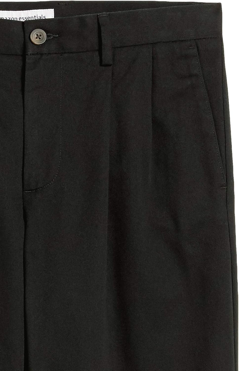 image:imageAmazon Essentials Mens ClassicFit WrinkleResistant Pleated Chino Pant Available in Big amp TallBlack