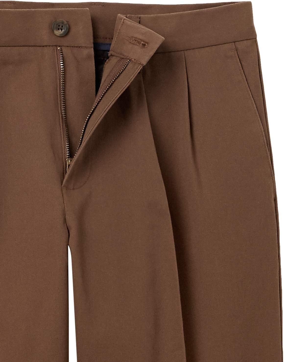 image:imageAmazon Essentials Mens ClassicFit WrinkleResistant Pleated Chino Pant Available in Big amp TallBrown