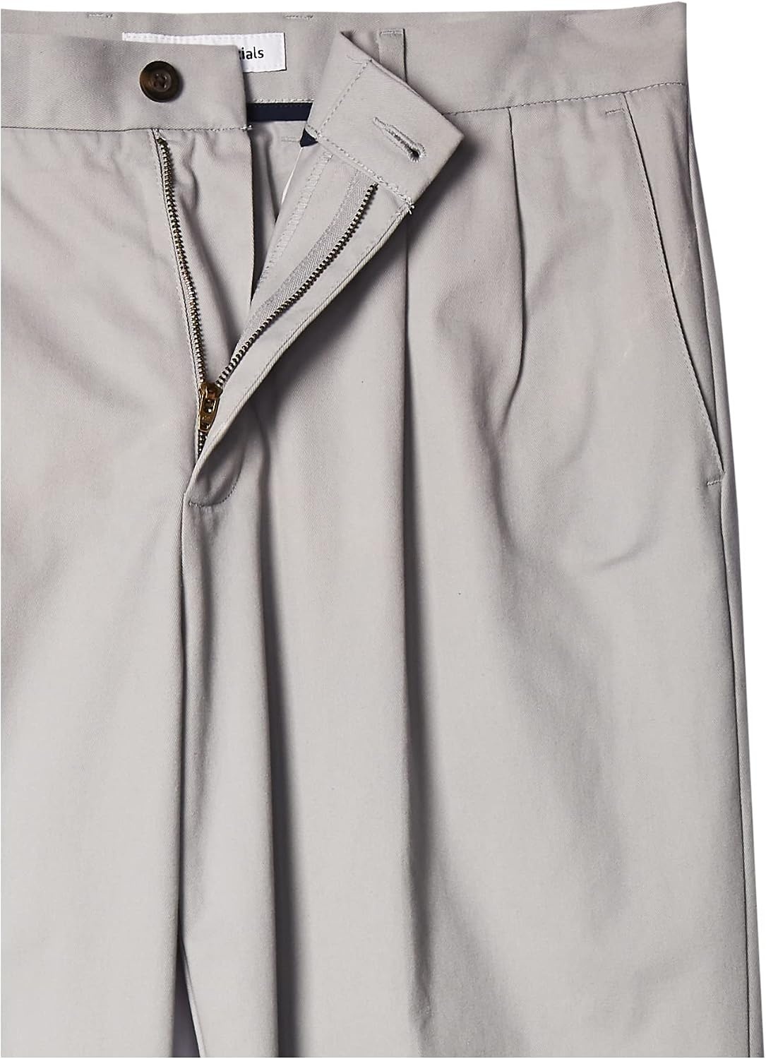 image:imageAmazon Essentials Mens ClassicFit WrinkleResistant Pleated Chino Pant Available in Big amp TallGrey