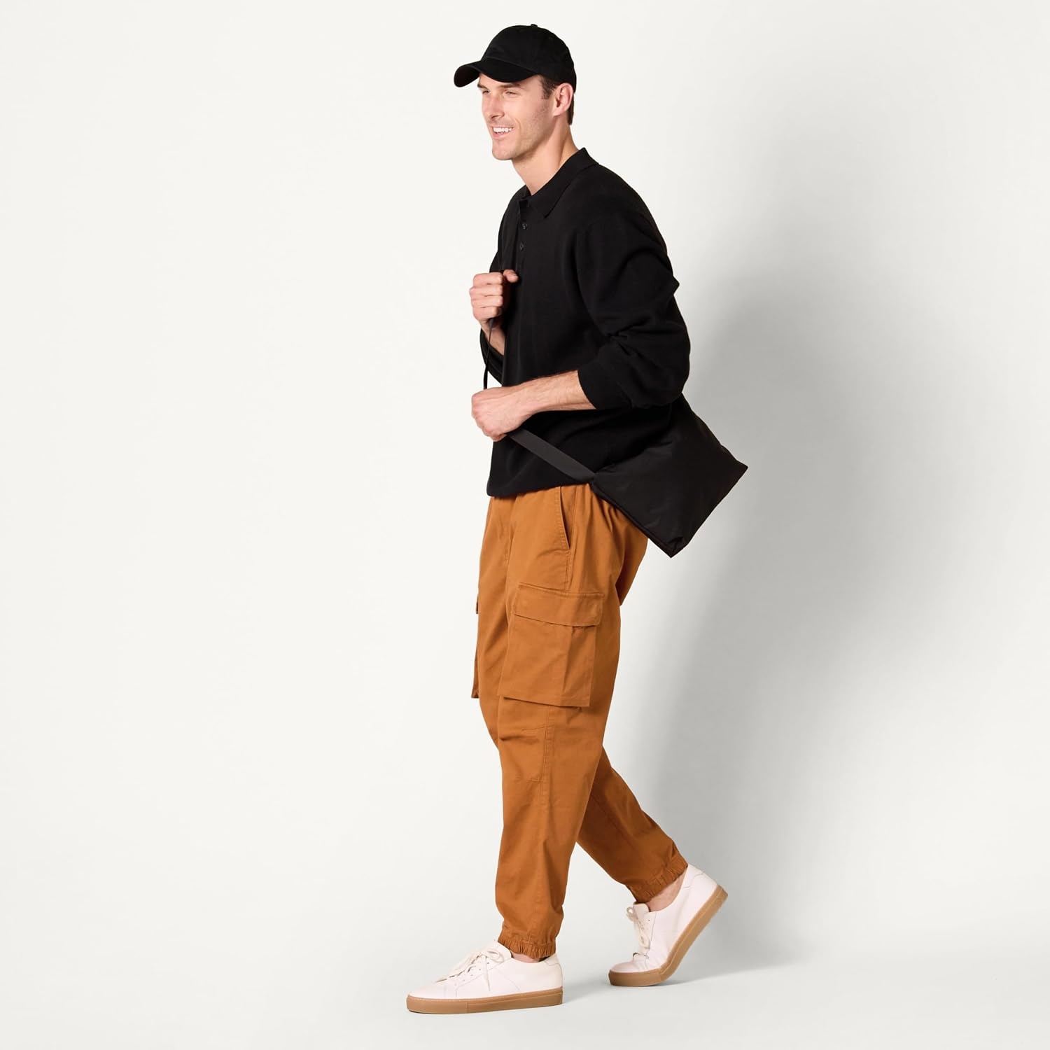 image:imageAmazon Essentials Mens DrawstringWaist RegularFit Cargo JoggerCaramel
