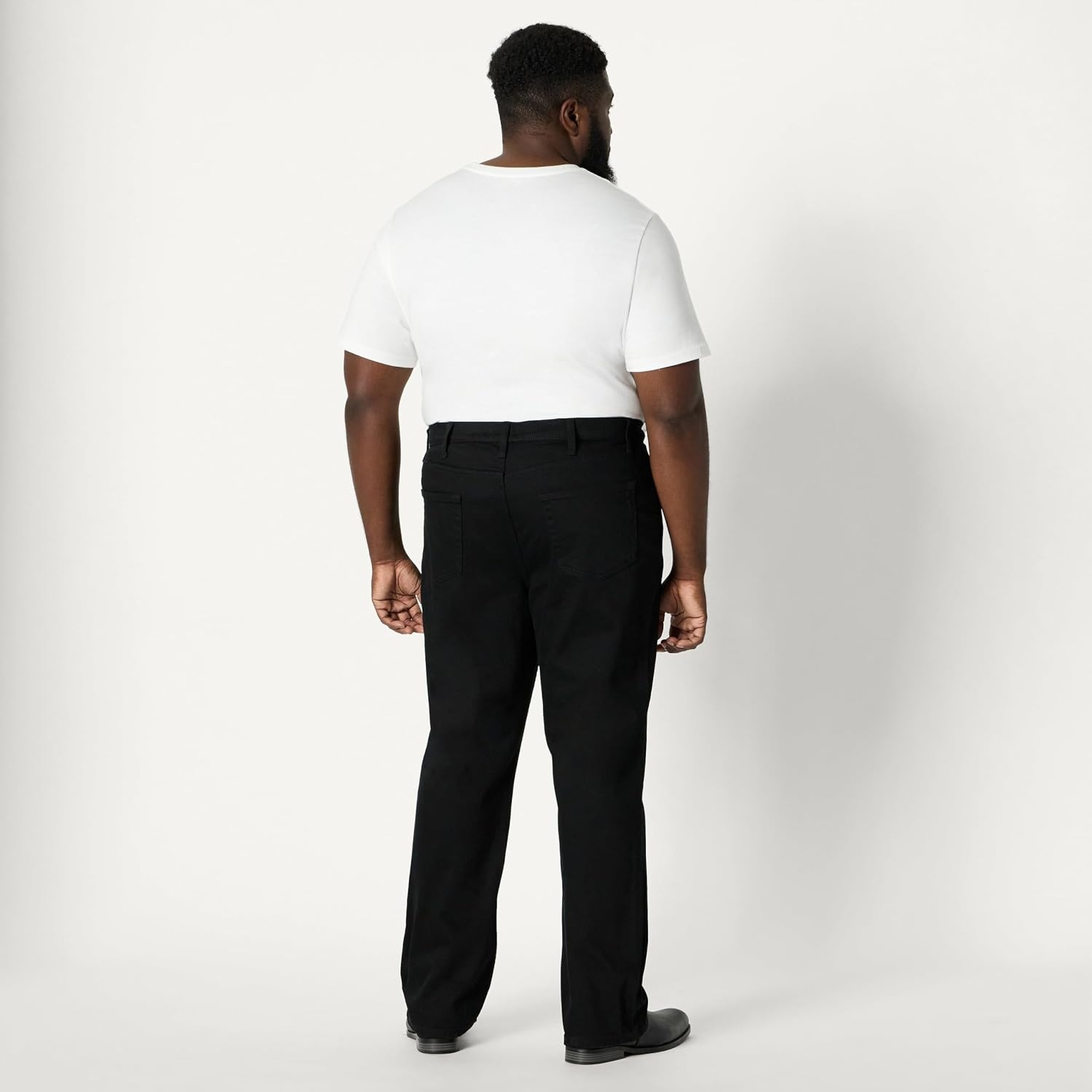 image:imageAmazon Essentials Mens Heavyweight Denim StraightFit Bootcut Jeans with 5 Pocket Styling Zip Fly StretchBlack