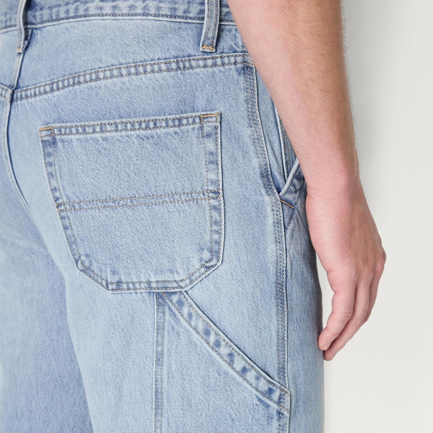 image:imageAmazon Essentials Mens Heavyweight Rigid RelaxedFit Workwear Carpenter Jeans with PocketsVintage Blue