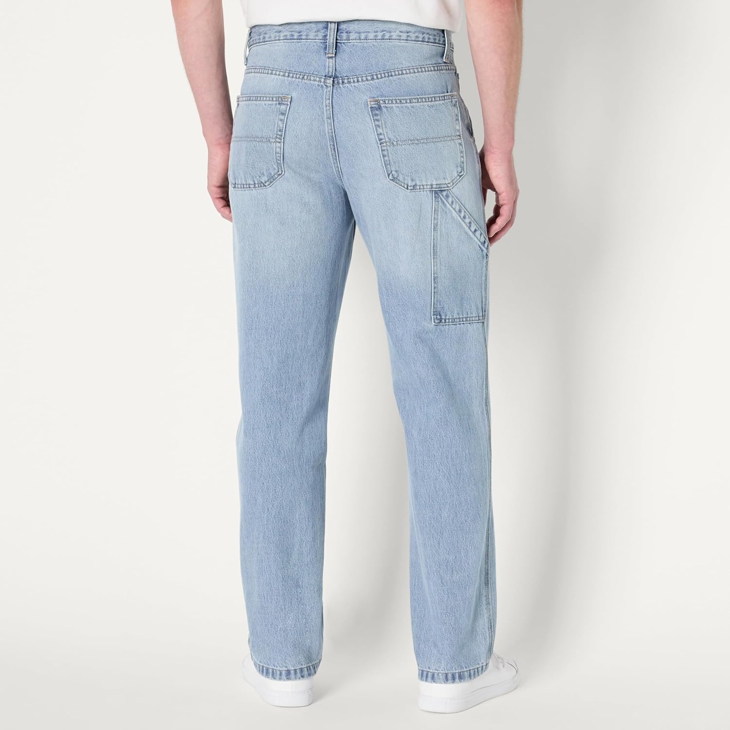 image:imageAmazon Essentials Mens Heavyweight Rigid RelaxedFit Workwear Carpenter Jeans with PocketsVintage Blue