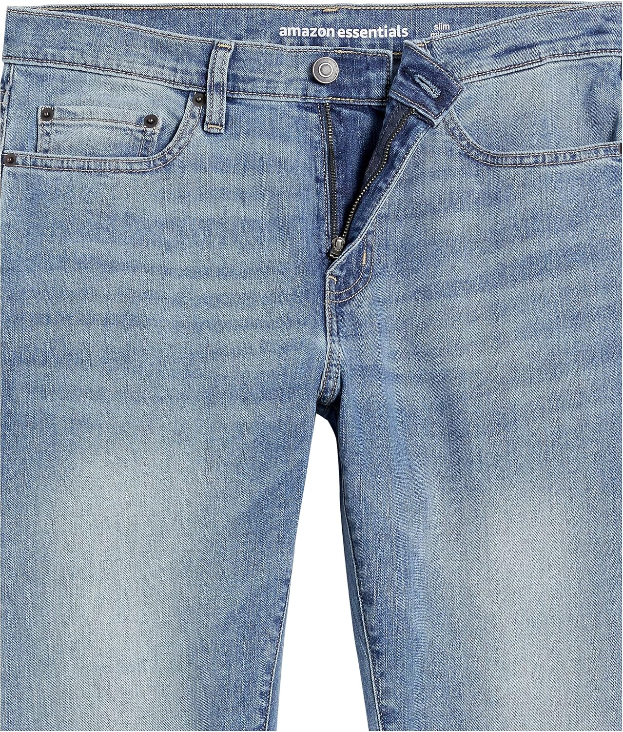 image:imageAmazon Essentials Mens Jeans Slim Fit Stretch Discontinued ColorsLight Wash