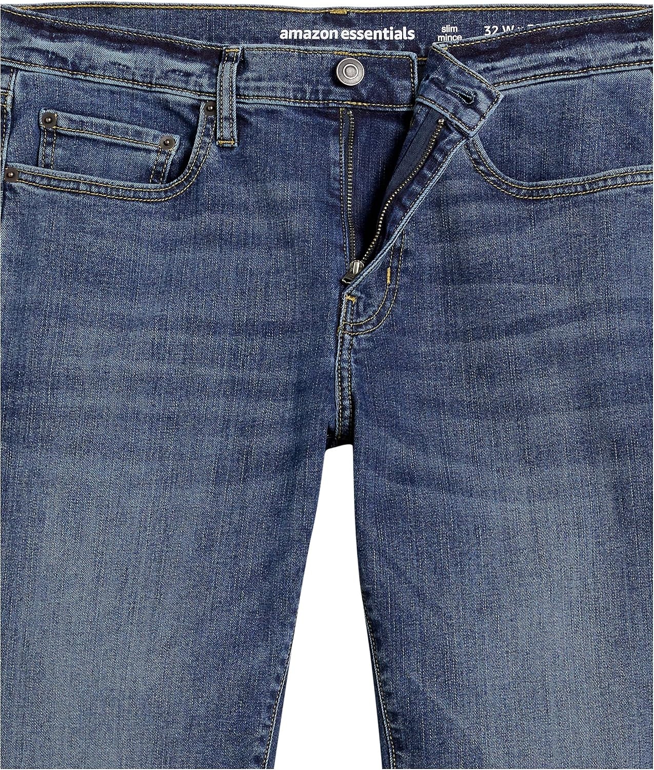 image:imageAmazon Essentials Mens Jeans Slim Fit Stretch Discontinued ColorsMedium Wash