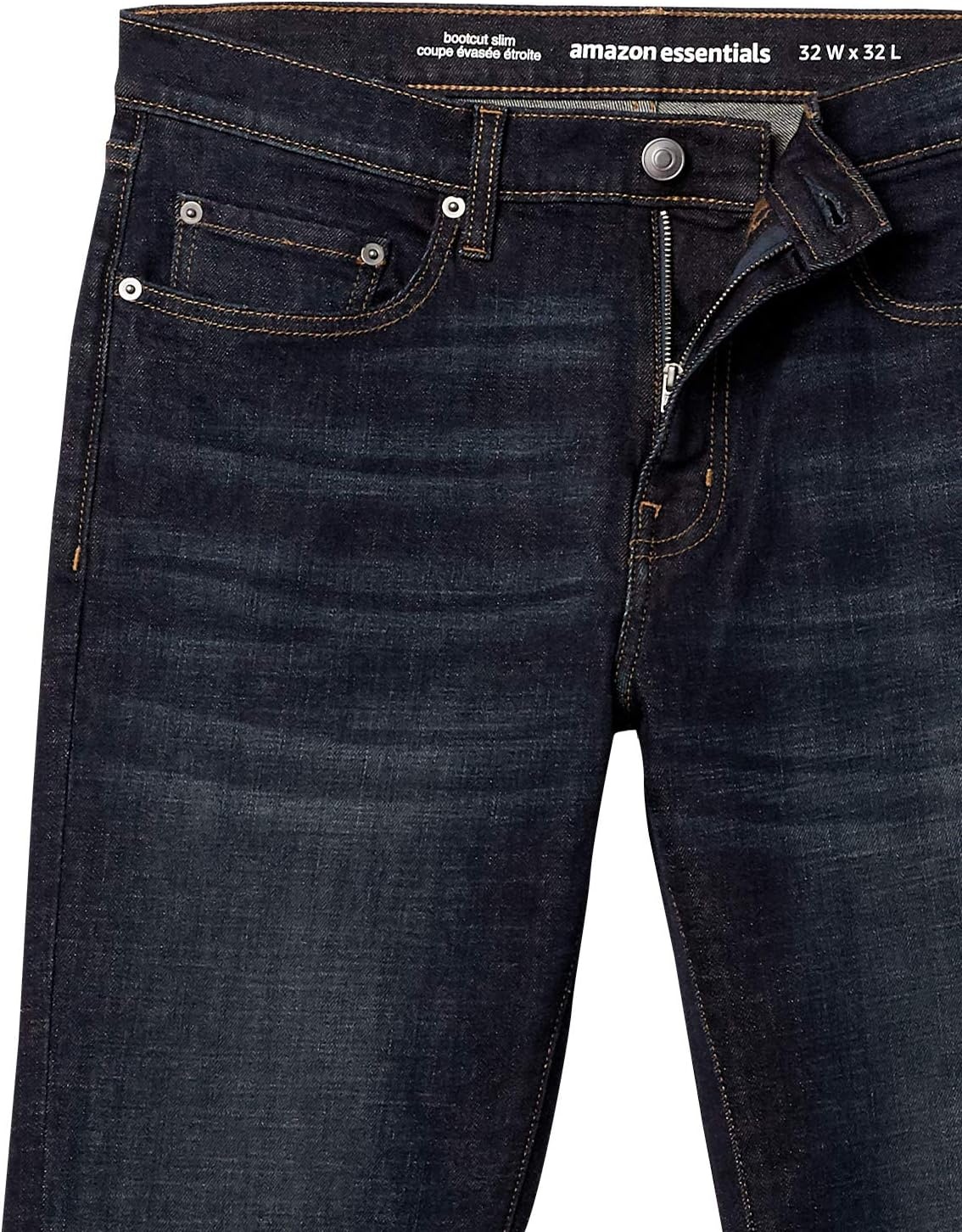 image:imageAmazon Essentials Mens Jeans Slim Fit Stretch Bootcut Discontinued ColorsDark Denim