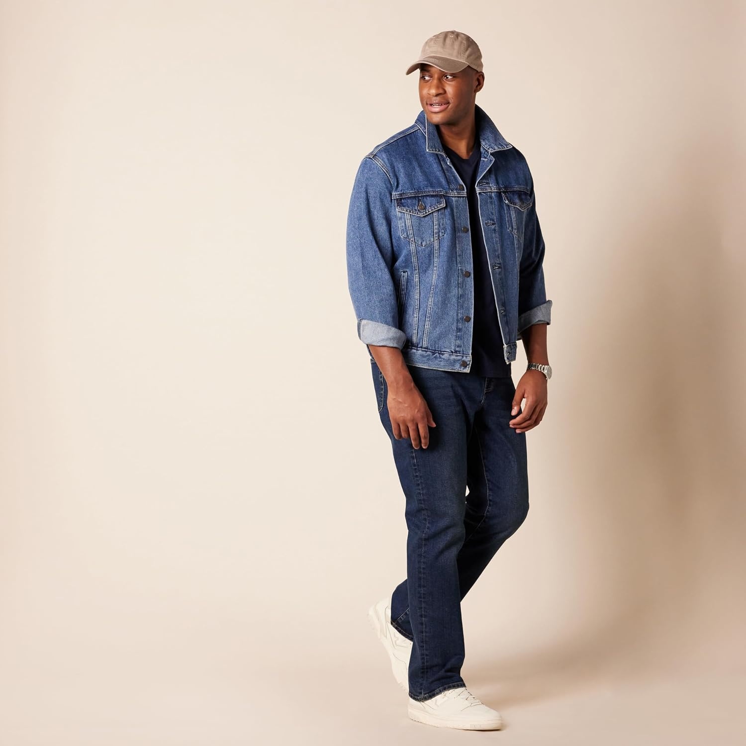 image:imageAmazon Essentials Mens Jeans Slim Fit Stretch Bootcut Discontinued ColorsDark Wash