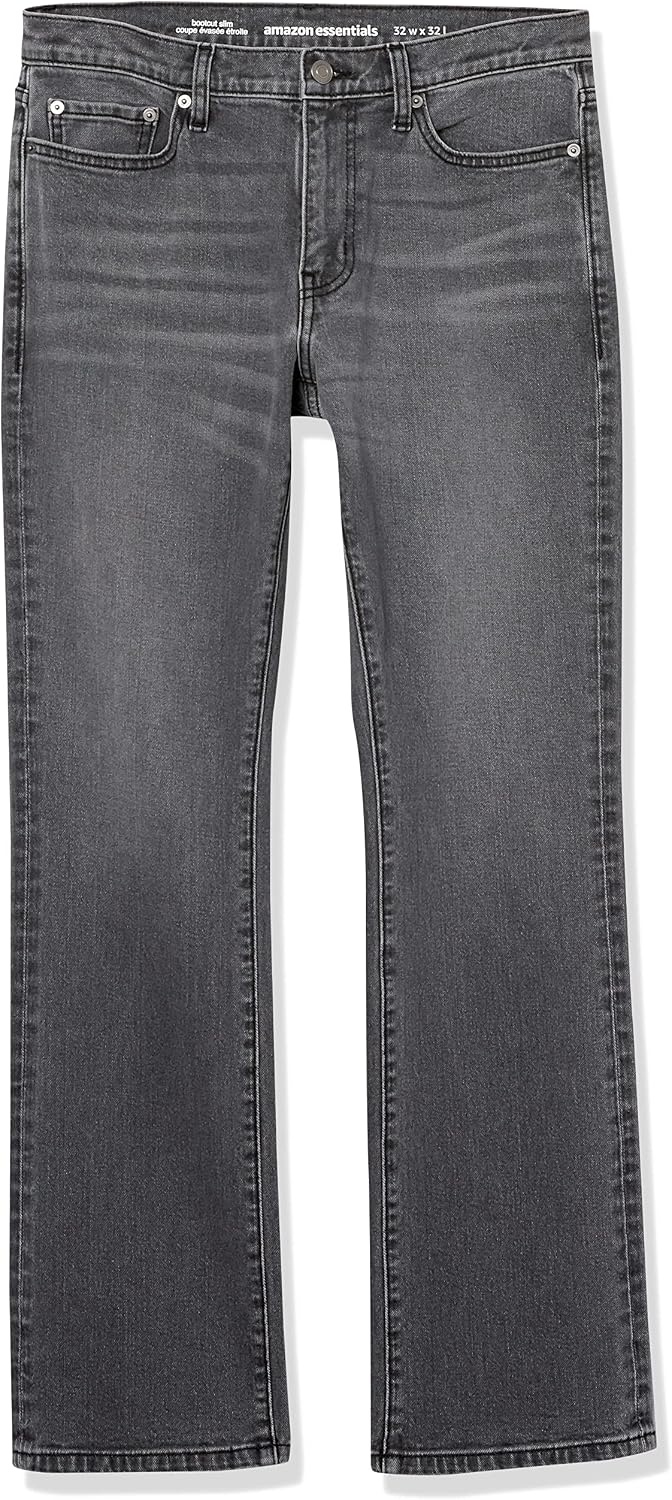 image:imageAmazon Essentials Mens Jeans Slim Fit Stretch Bootcut Discontinued ColorsGrey Wash