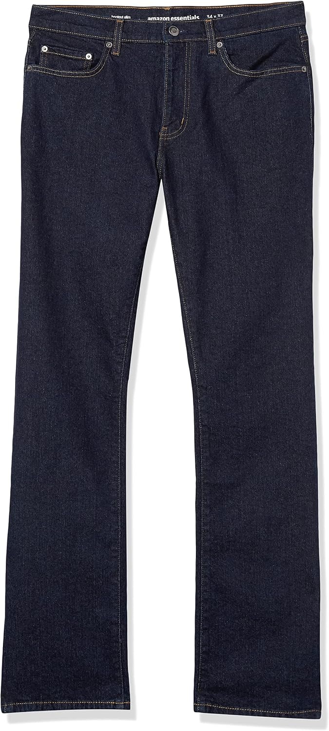 image:imageAmazon Essentials Mens Jeans Slim Fit Stretch Bootcut Discontinued ColorsRinsed