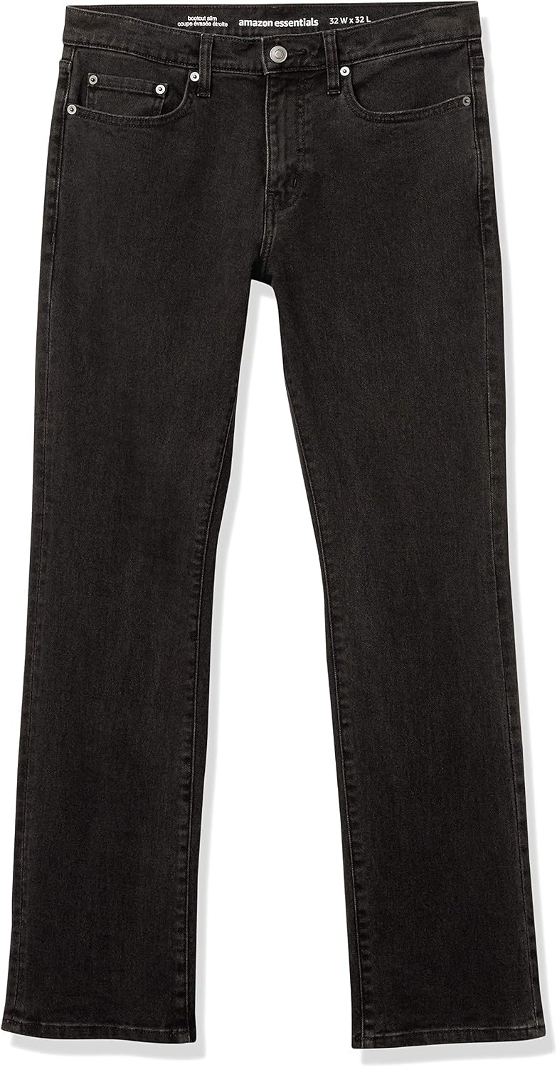 image:imageAmazon Essentials Mens Jeans Slim Fit Stretch Bootcut Discontinued ColorsWashed Black