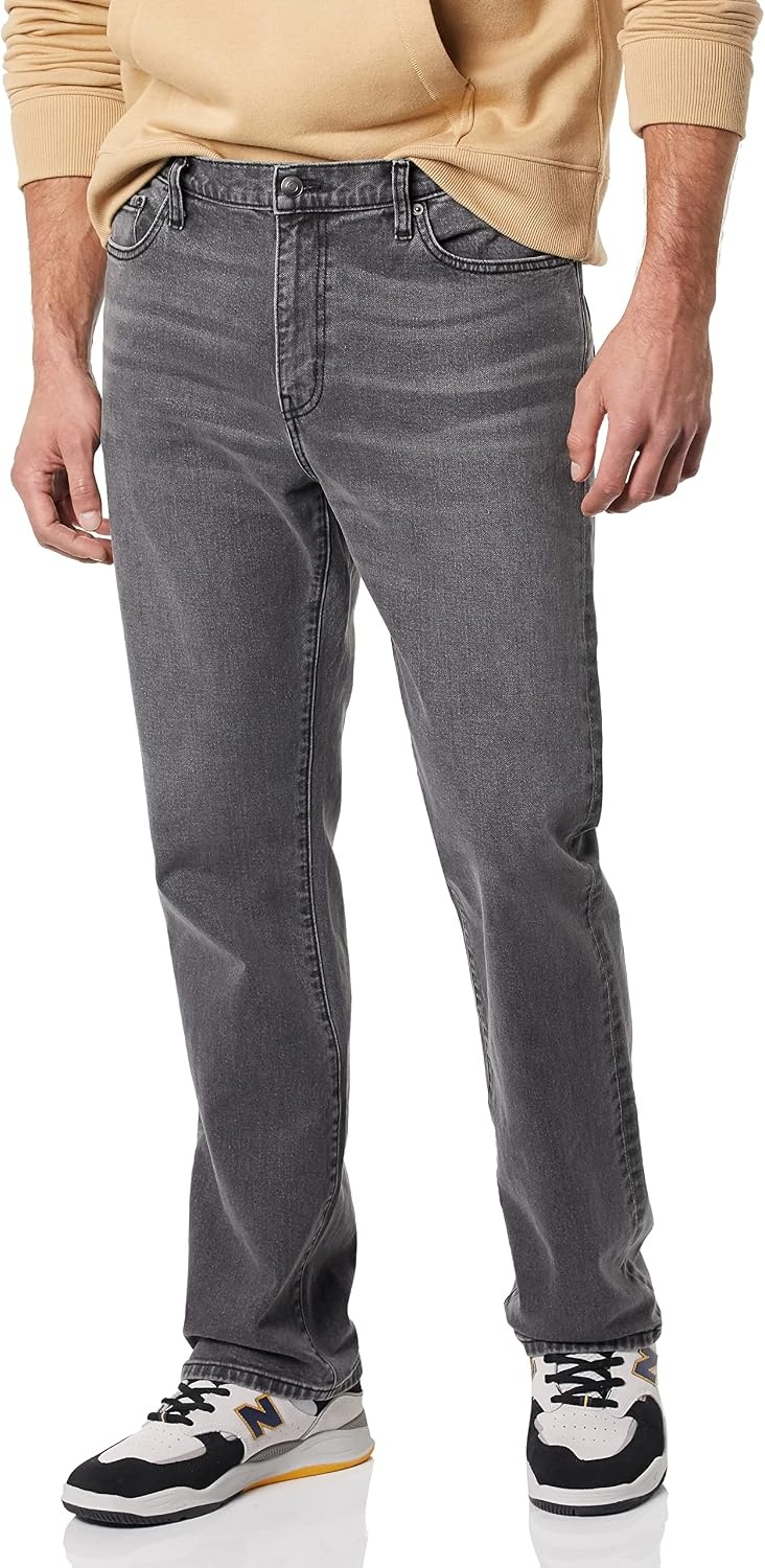 image:imageAmazon Essentials Mens Jeans Slim Fit Stretch Bootcut Discontinued ColorsWashed Grey