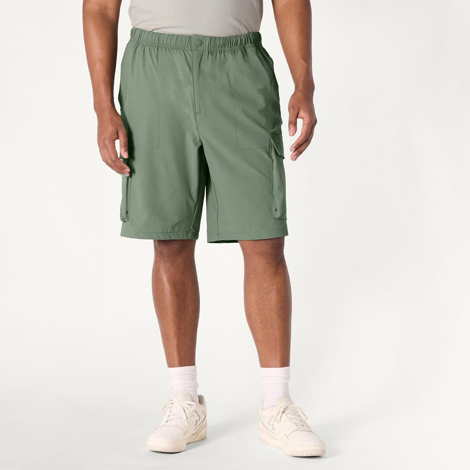 image:imageAmazon Essentials Mens LooseFit 11 Long Cargo ShortsDark Olive
