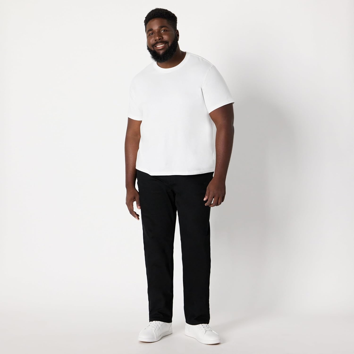 image:imageAmazon Essentials Mens Low Stretch StraightFit JeansBlackheavyweight
