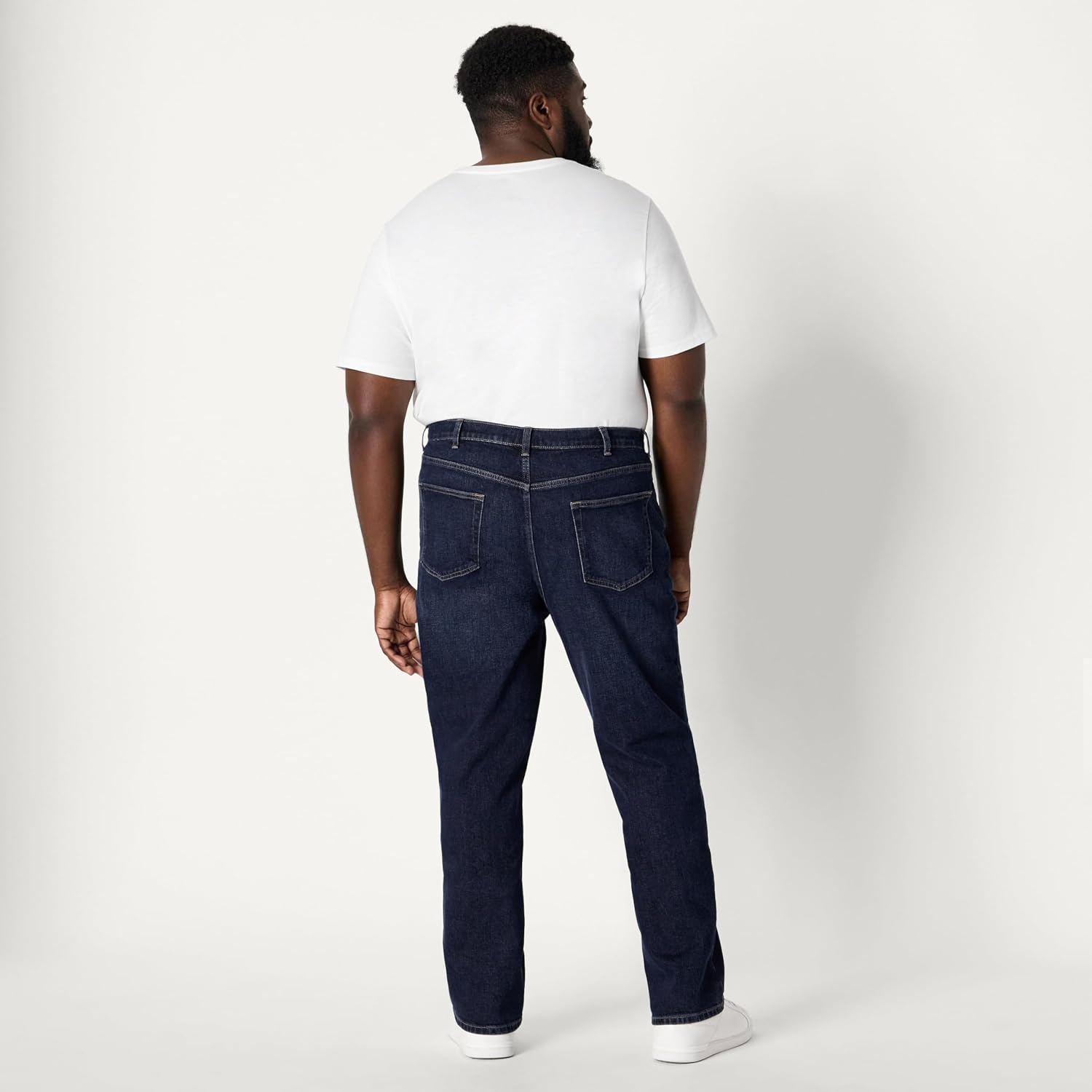 image:imageAmazon Essentials Mens Low Stretch StraightFit JeansDark Midnight Wash