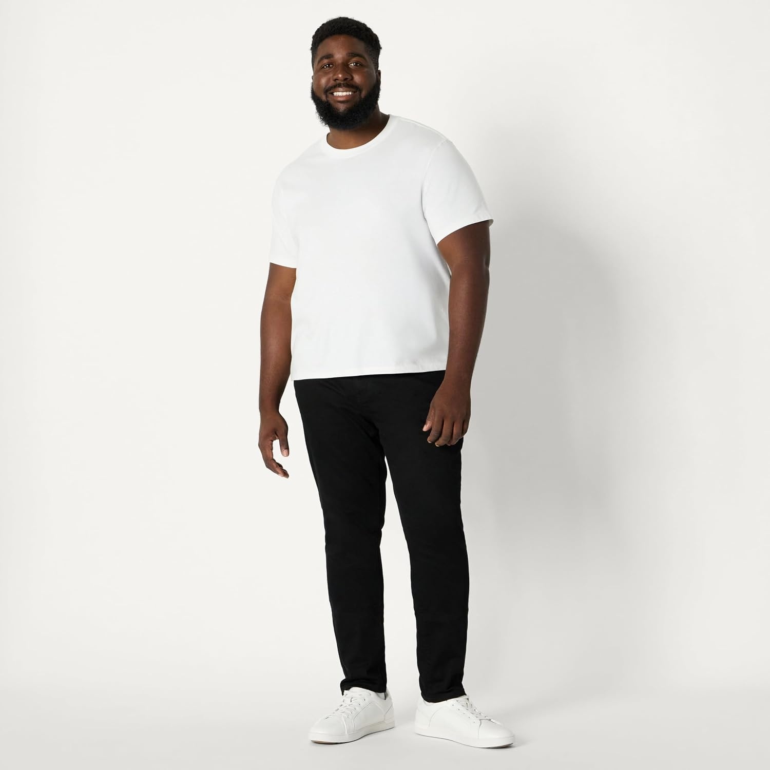 image:imageAmazon Essentials Mens Medium Stretch SkinnyFit JeansBlack