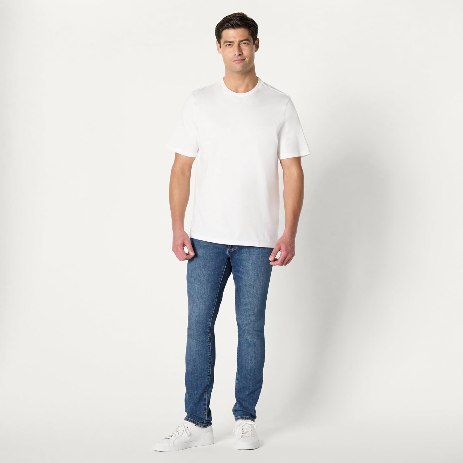 image:imageAmazon Essentials Mens Medium Stretch SkinnyFit JeansStone Medium Wash