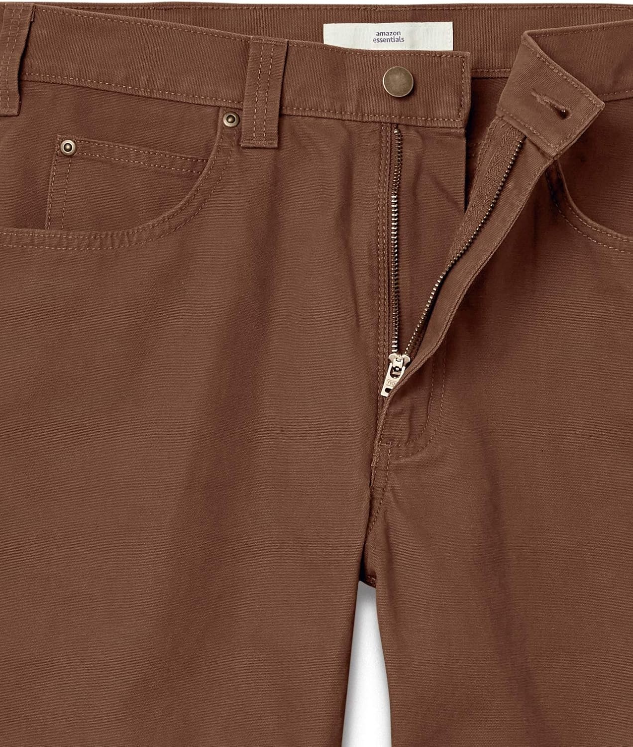 image:imageAmazon Essentials Mens RelaxedFit Carpenter Utility Pants with Tool Pockets Discontinued ColorsBrown